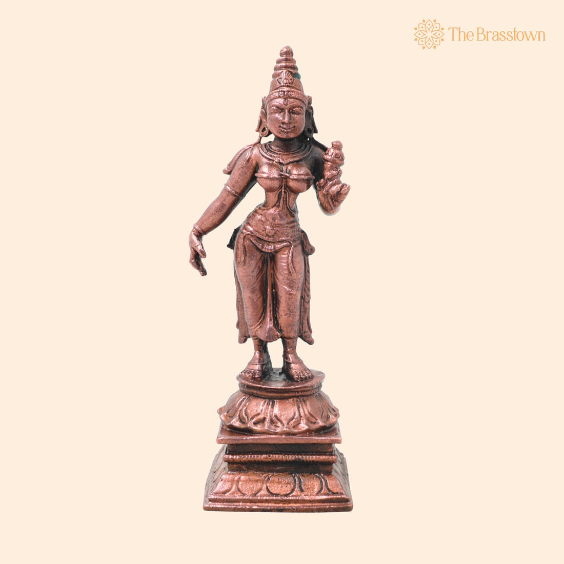 Handcrafted Copper Bhudevi Idol – Sacred Bhumi Devi Murti for Pooja, Vastu, Home Décor &amp; Spiritual Gifting 4.5 Inch 1