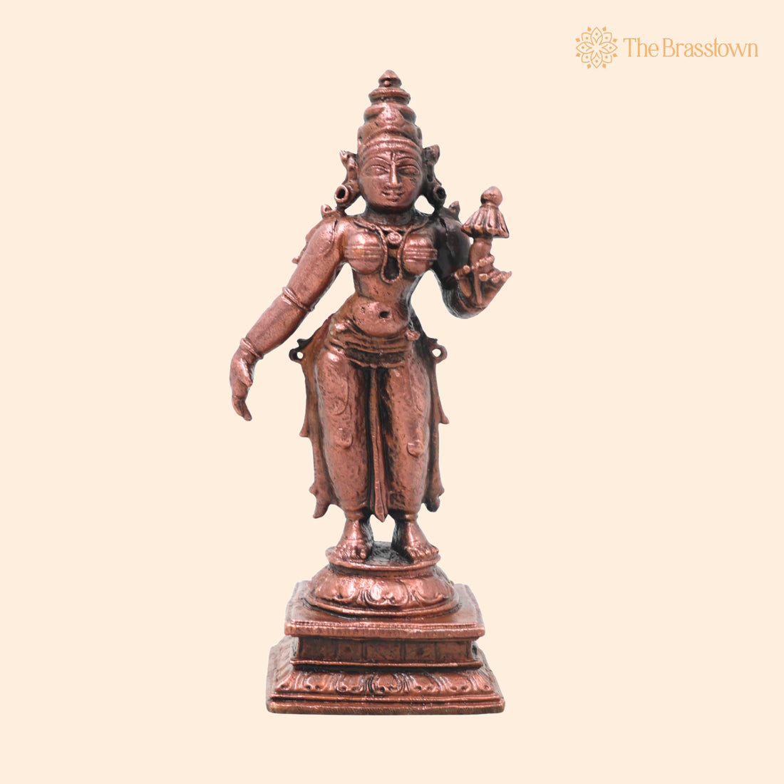 Handcrafted Copper Bhudevi Idol – Bhumi Devi Prithvi Mata Murti for Pooja, Home Décor &amp; Traditional Gifting 4.5 Inch 1