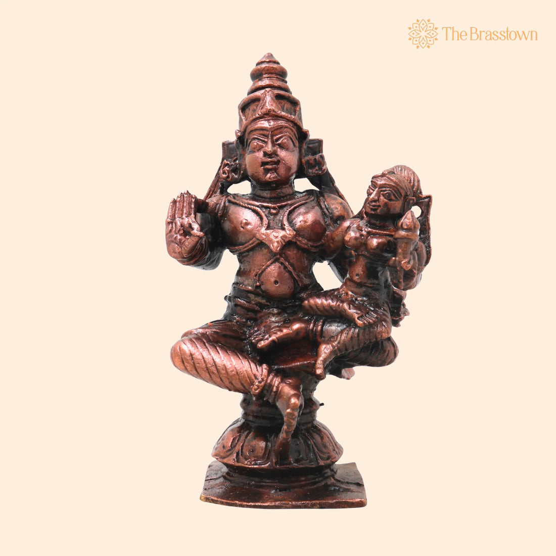 Copper Lakshmi Narayana Idol – Handcrafted Traditional Chola Art Murti for Pooja Home Décor &amp; Spiritual Gifting 4 Inch 1