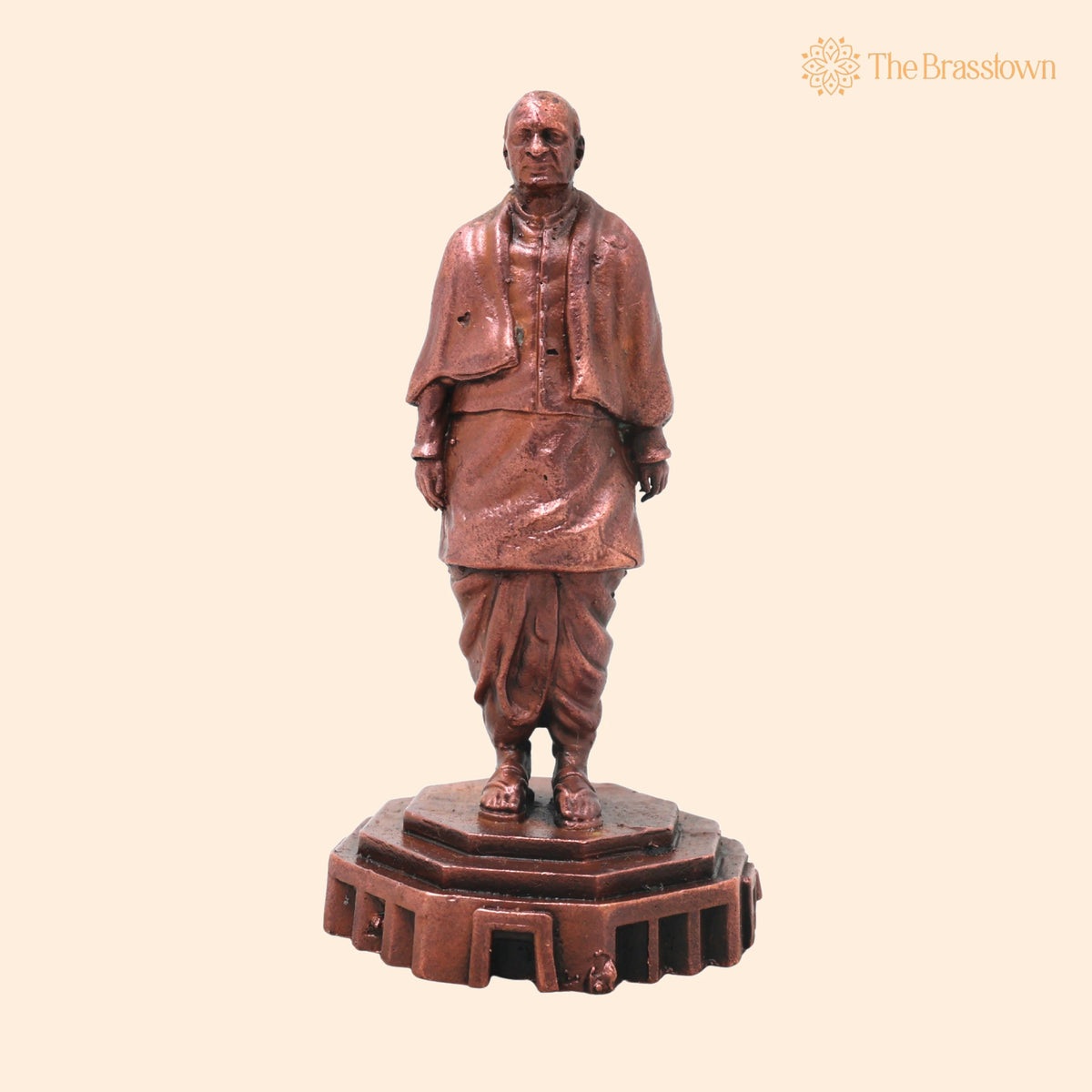 Copper Vallabhbhai Patel Idol Handcrafted Traditional Sculpture – Sardar Patel Statue for Home Décor &amp; Gifting 4 Inch 1