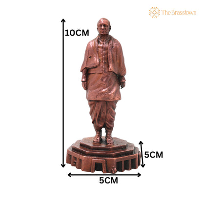 Copper Vallabhbhai Patel Idol Handcrafted Traditional Sculpture – Sardar Patel Statue for Home Décor &amp; Gifting 4 Inch 5