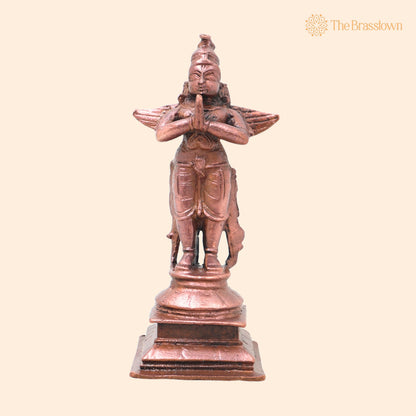 Copper Garuda Idol – Handcrafted Traditional Murti for Puja, Home Mandir &amp; Décor 4.5 Inch 1