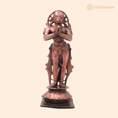 Copper Hanuman Idol Handcrafted Bajrangbali Anjaneya Murti for Pooja – Vastu, Home Décor &amp; Gifting 4 Inch 1