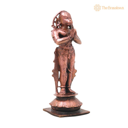 Copper Hanuman Idol Handcrafted Bajrangbali Anjaneya Murti for Pooja – Vastu, Home Décor &amp; Gifting 4 Inch 2
