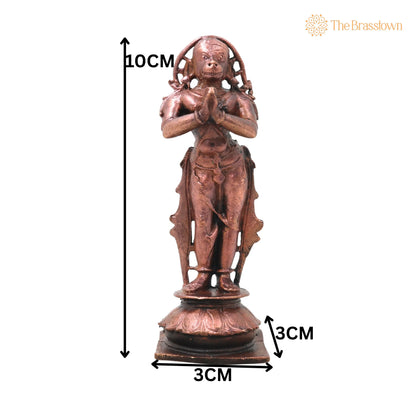 Copper Hanuman Idol Handcrafted Bajrangbali Anjaneya Murti for Pooja – Vastu, Home Décor &amp; Gifting 4 Inch 5