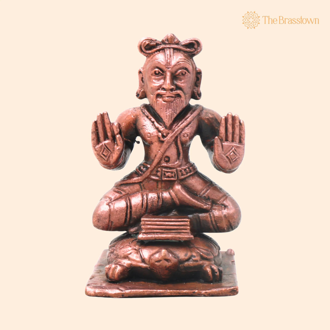 Copper Agastya Maharshi Idol – Handcrafted Agastya Muni Chola Style Murti for Pooja, Home Décor &amp; Gifting 3 Inch 1