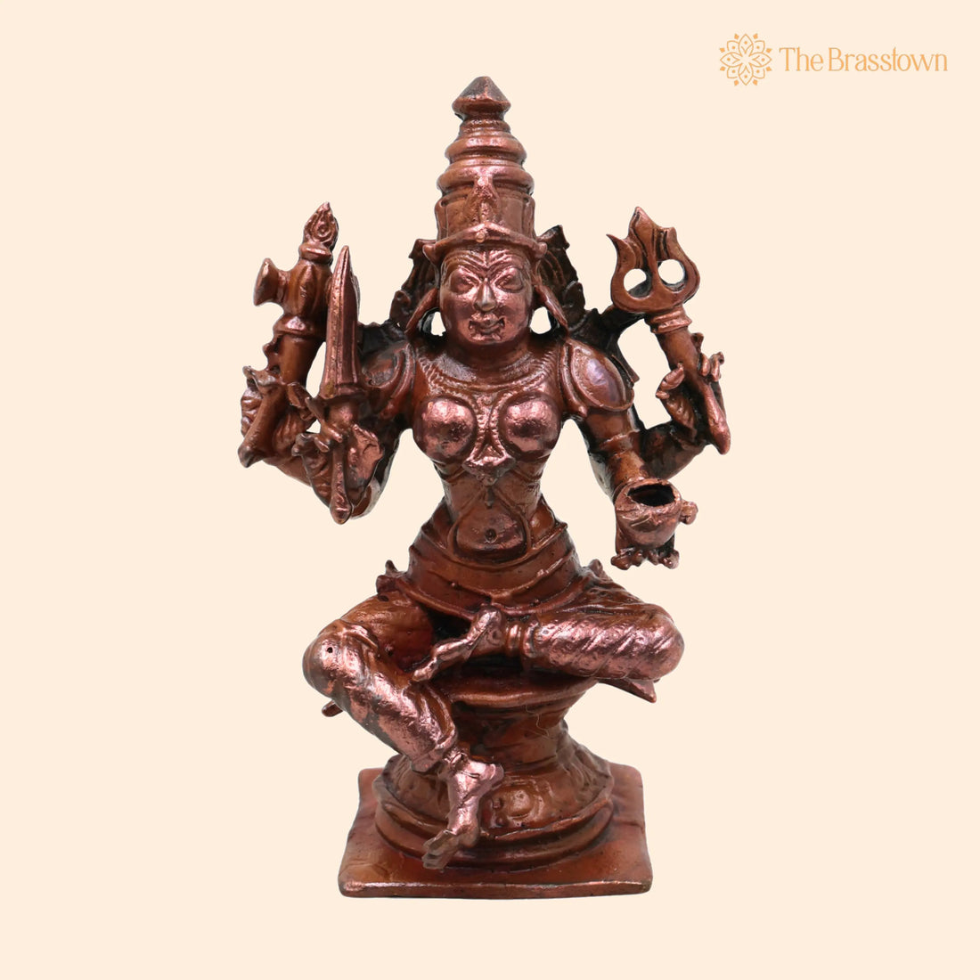 Copper Mariamman Devi Idol – Tamra Amman Murti, Handcrafted Traditional Chola Style Pooja, Home Décor &amp; Gift 4 Inch 1