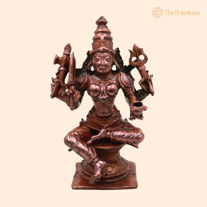 Copper Mariamman Devi Idol – Tamra Amman Murti, Handcrafted Traditional Chola Style Pooja, Home Décor &amp; Gift 4 Inch 1
