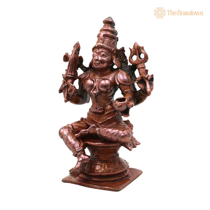 Copper Mariamman Devi Idol – Tamra Amman Murti, Handcrafted Traditional Chola Style Pooja, Home Décor &amp; Gift 4 Inch 3