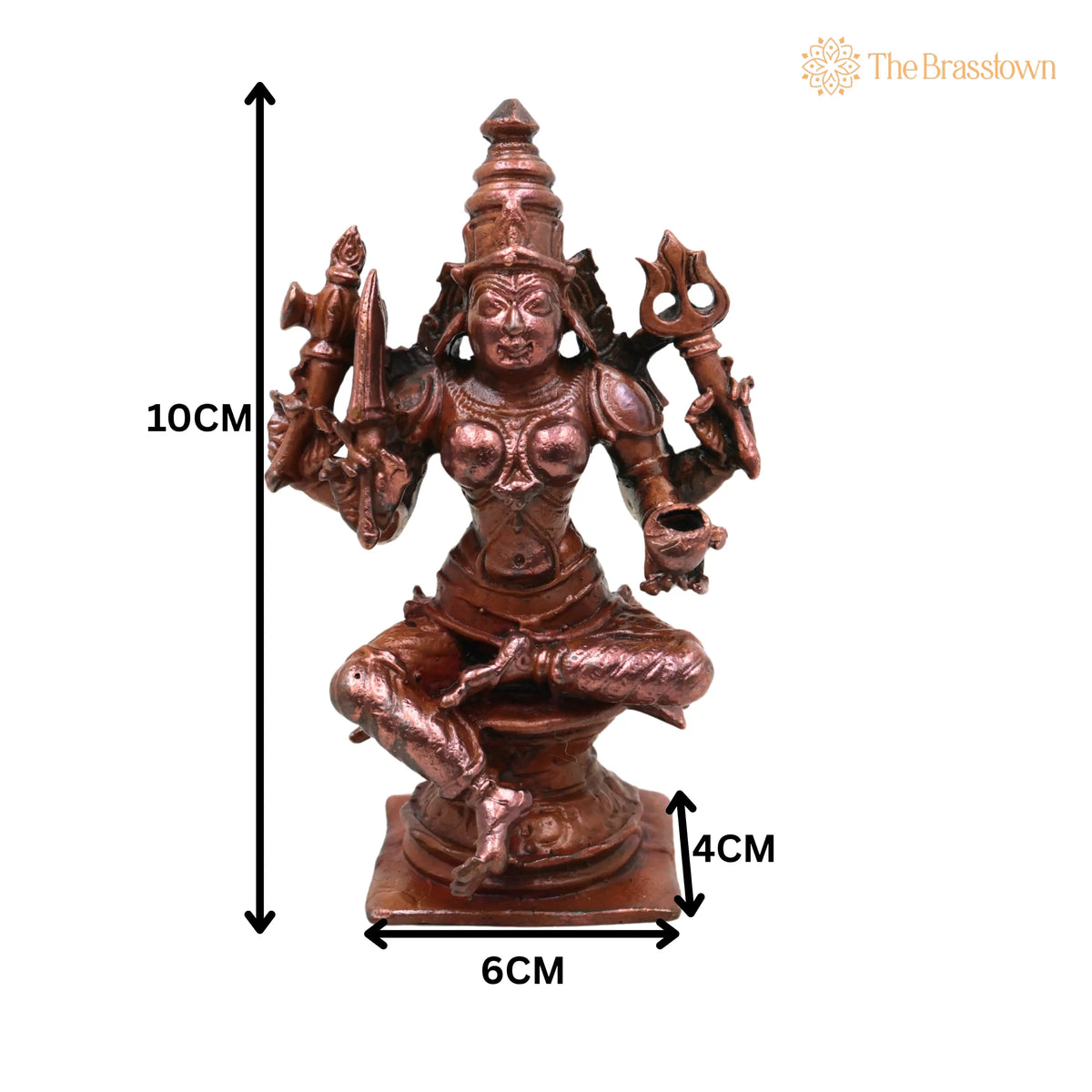 Copper Mariamman Devi Idol – Tamra Amman Murti, Handcrafted Traditional Chola Style Pooja, Home Décor &amp; Gift 4 Inch 5