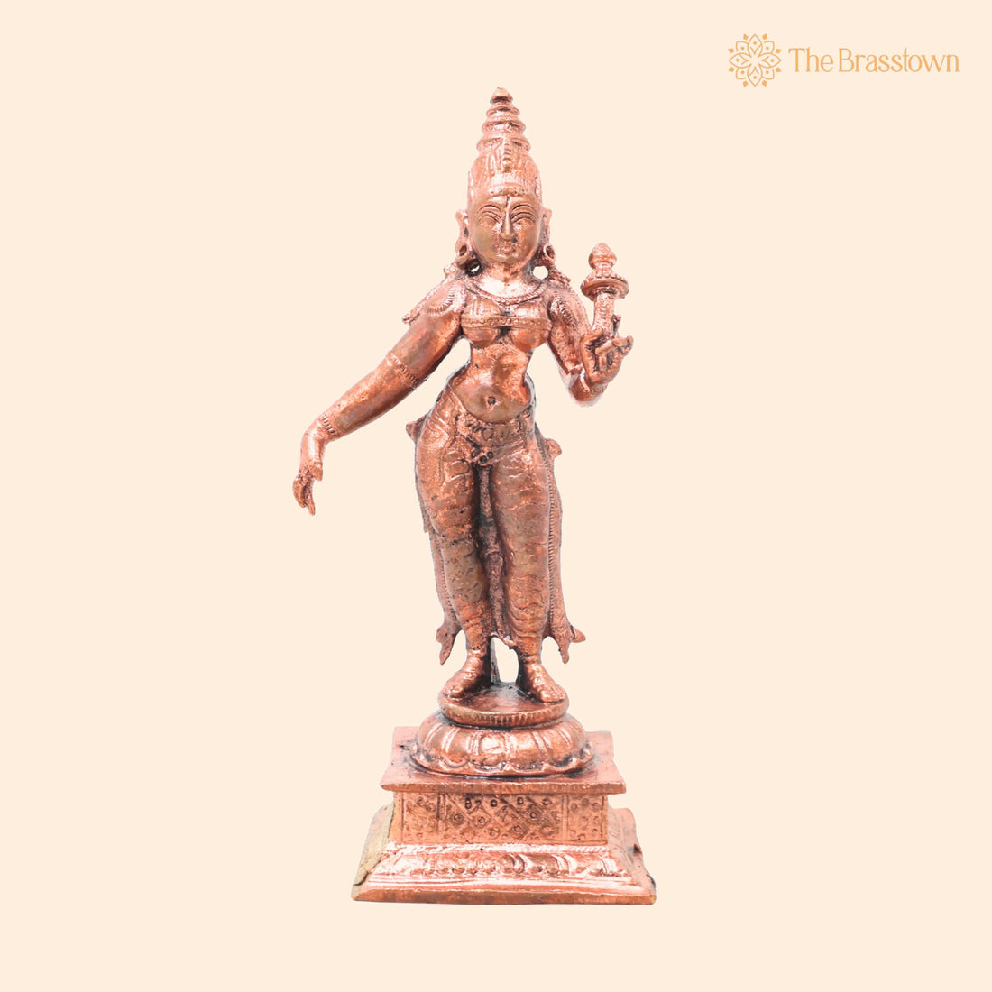 Copper Bhudevi Idol – Handcrafted Bhoomi Mata Prithvi Devi Traditional Chola Murti for Pooja, Décor &amp; Gifting 5 Inch 1