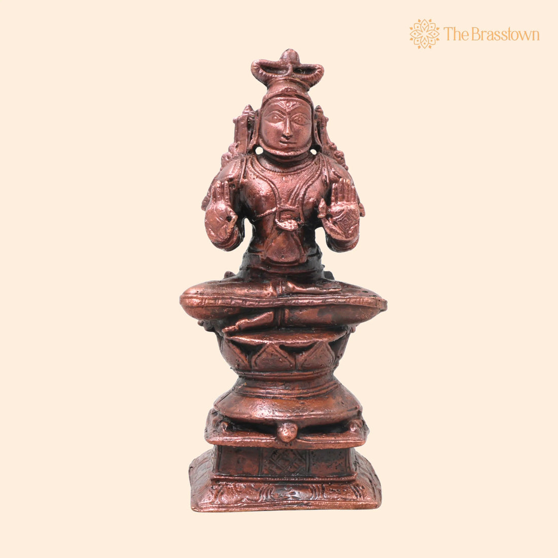Copper Agastya Maharshi Idol – Handcrafted Agathiyar Sage Murti Traditional Chola Sculpture for Pooja &amp; Gifting 5 Inch 1