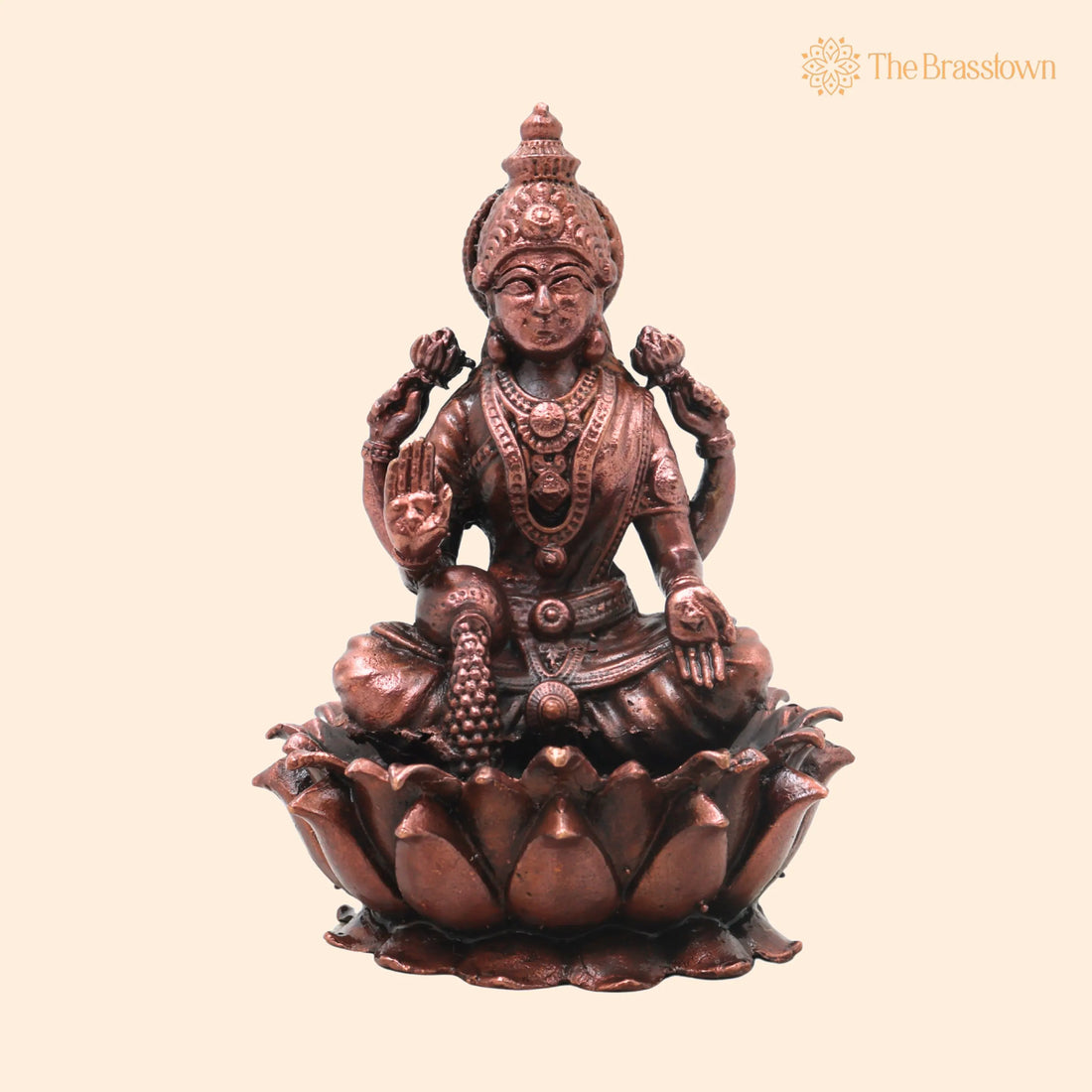 Copper Mahalakshmi Idol – Handcrafted Murti Traditional Chola Lakshmi Devi Statue for Pooja, Home Décor &amp; Gifting 4.5 Inch 1