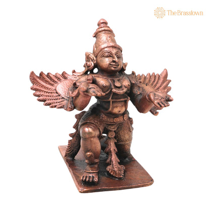 Copper Garuda Idol – Handcrafted Traditional Murti for Puja, Home Mandir &amp; Décor 4.5 Inch 2