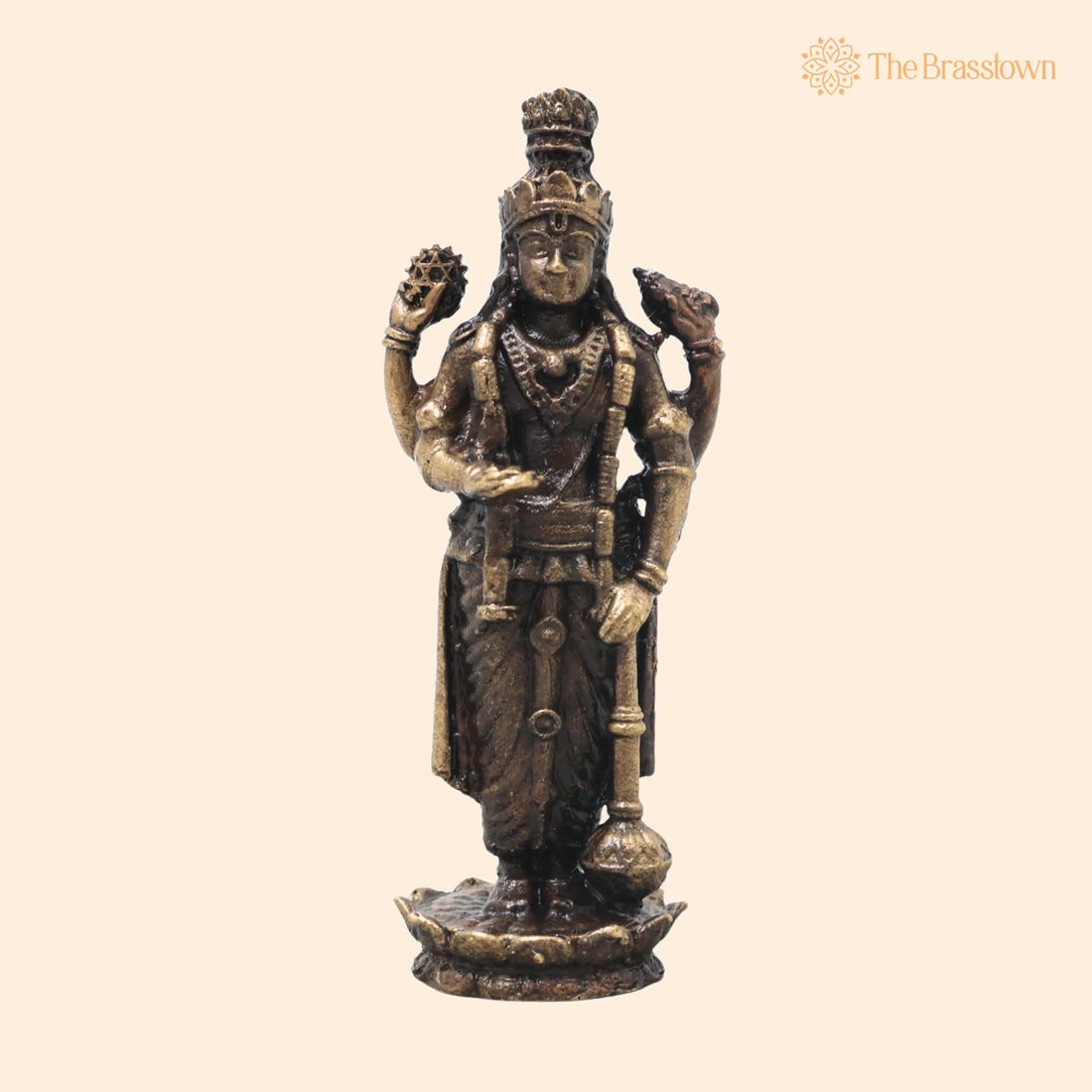Brass Vishnu Narayana Murti – Handcrafted Traditional Chola Style Idol for Pooja Home Décor &amp; Spiritual Gifting 2.5 Inch 1