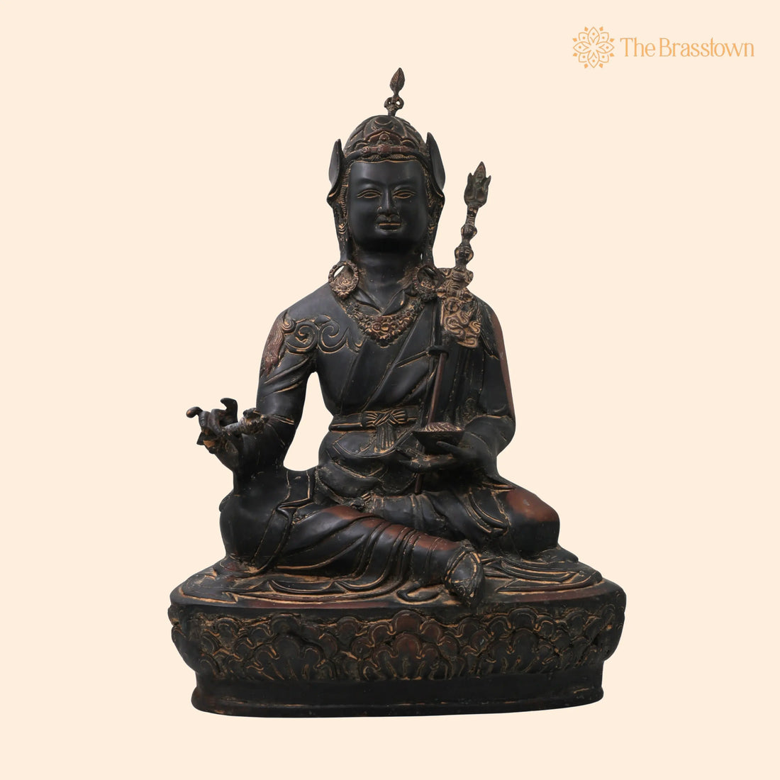 Brass Guru Idol Murti Statue – Handcrafted Sadguru Gurudev Traditional Chola Pooja Home Décor Gift 19.5 Inch 1