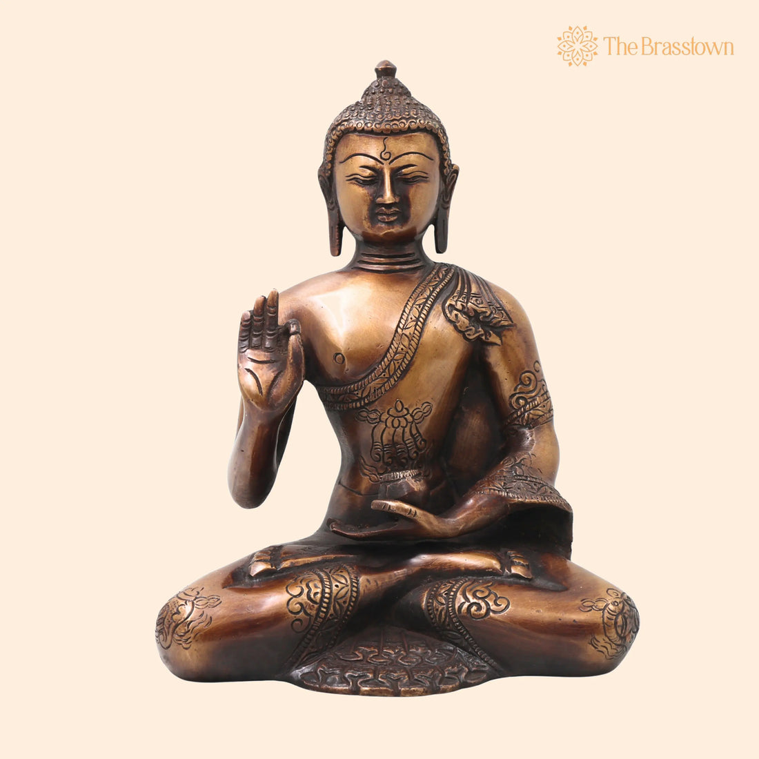 Brass Gautama Buddha Idol – Handcrafted Statue Traditional Spiritual Pooja Home Décor Meditation Gift 6.5 Inch 1