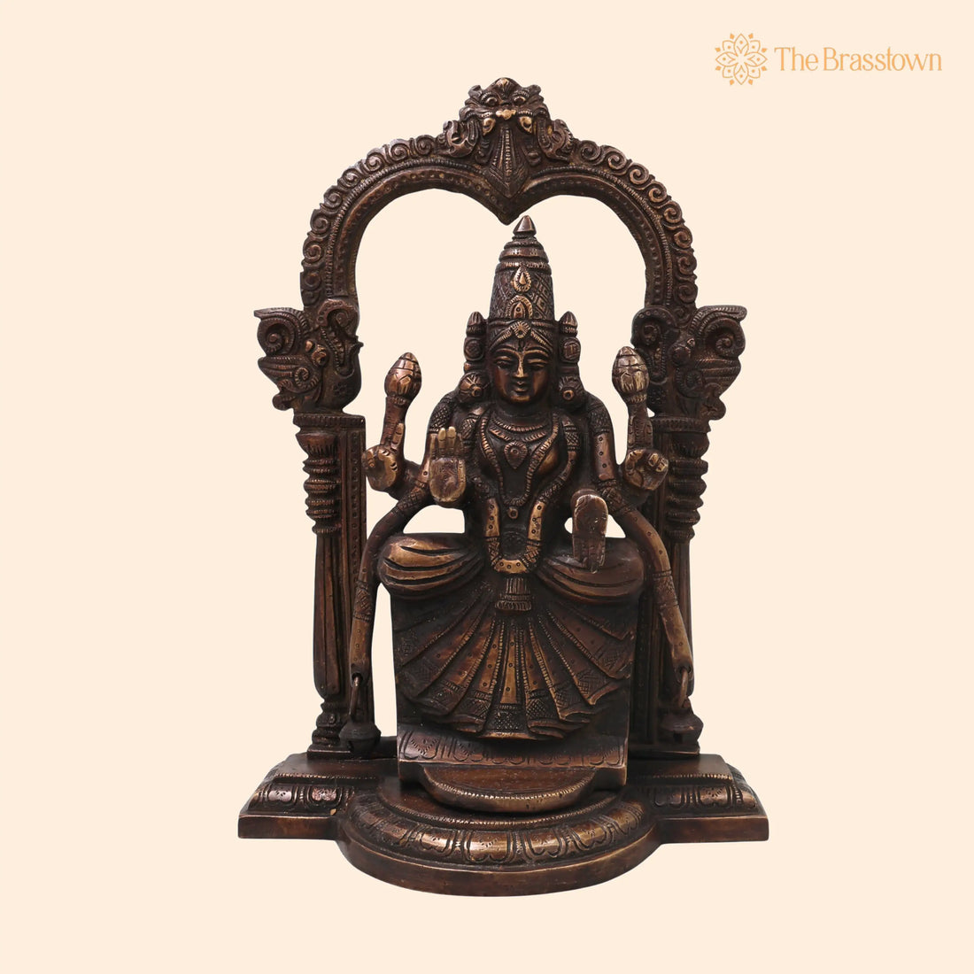 Brass Padmavati Devi Idol – Handcrafted Alamelu Manga Murti Traditional Chola Style for Pooja Home Décor &amp; Gifting 13 Inch 1