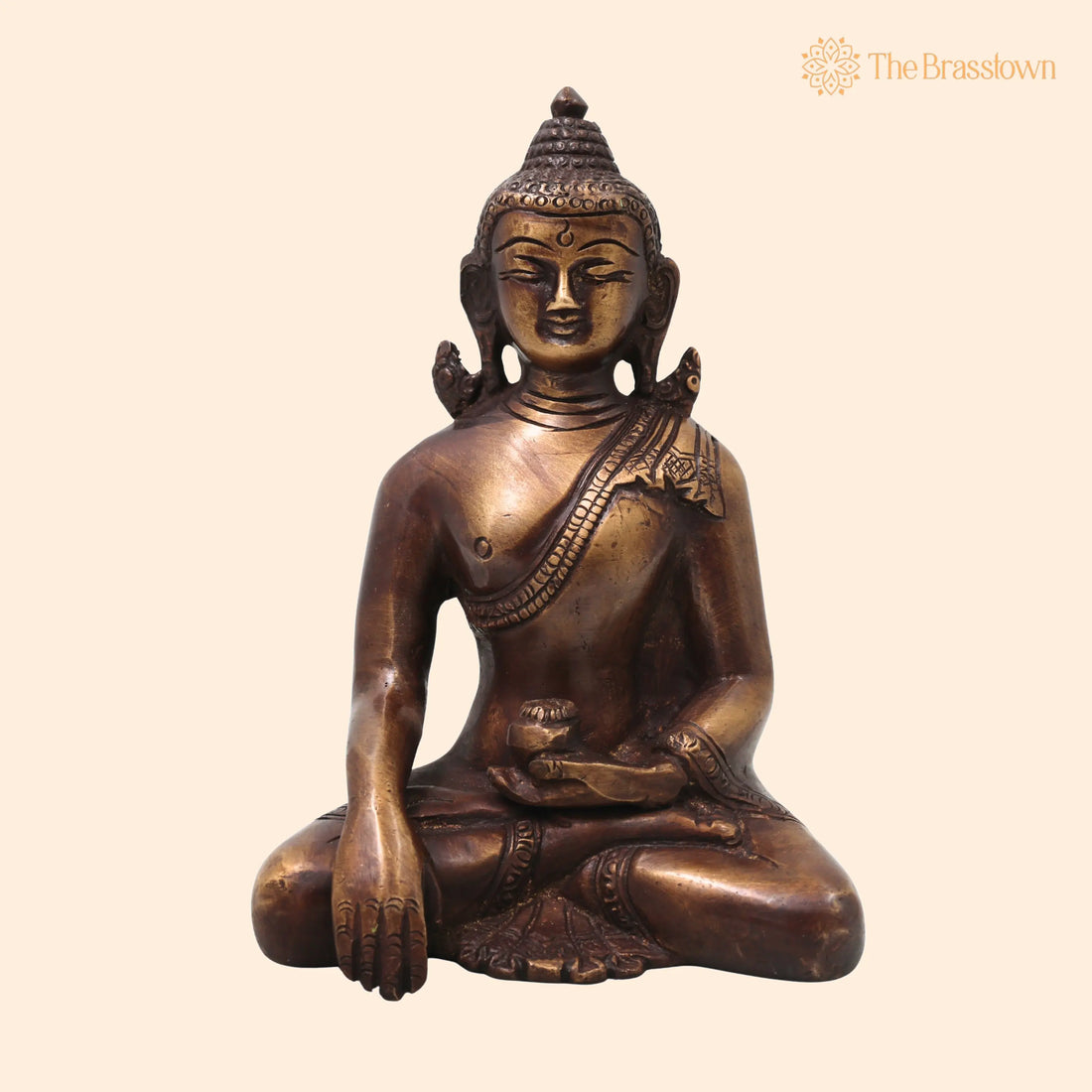 Brass Gautama Buddha Idol – Handcrafted Statue Traditional Spiritual Murti for Pooja Home Décor &amp; Gifting 10 Inch 1