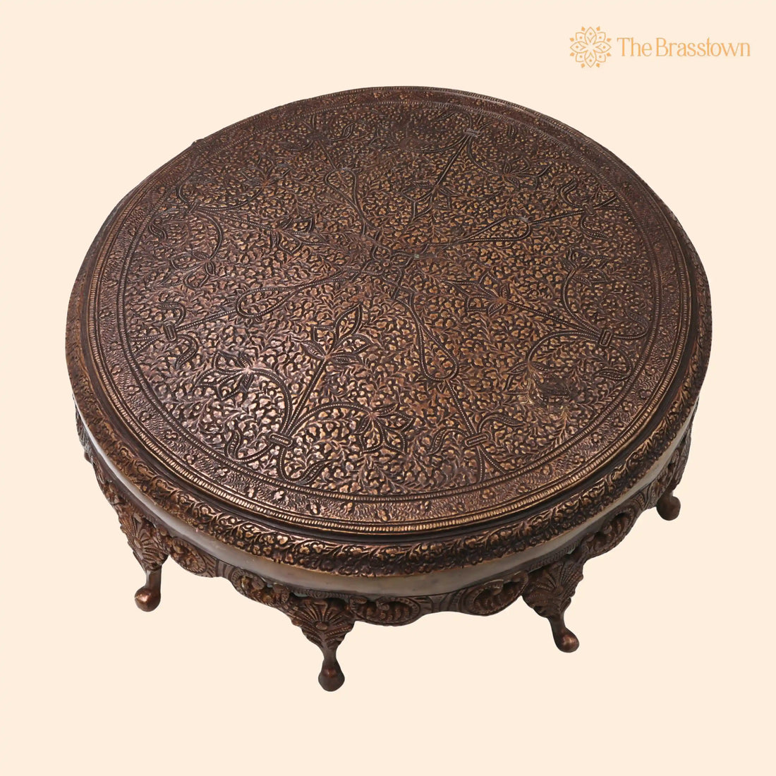 Brass Chowki Peetham – Handcrafted Murti Vigraha Pedestal for Pooja, Temple Décor &amp; Gifting 4.5 Inch 1