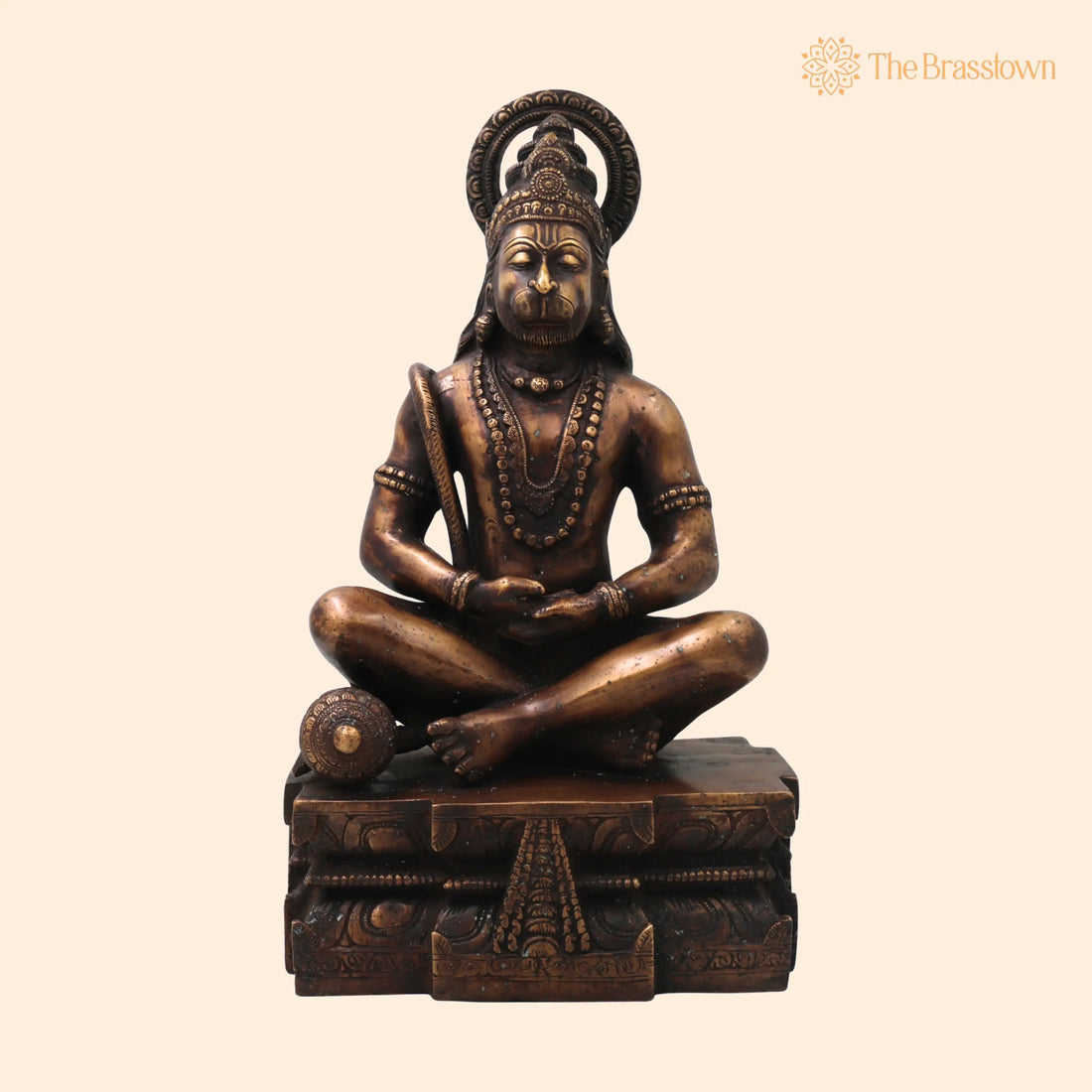 Brass Hanuman Idol Murti – Handcrafted Bajrangbali Anjaneya Statue for Pooja, Home Décor &amp; Spiritual Gifting 14.5 Inch 1