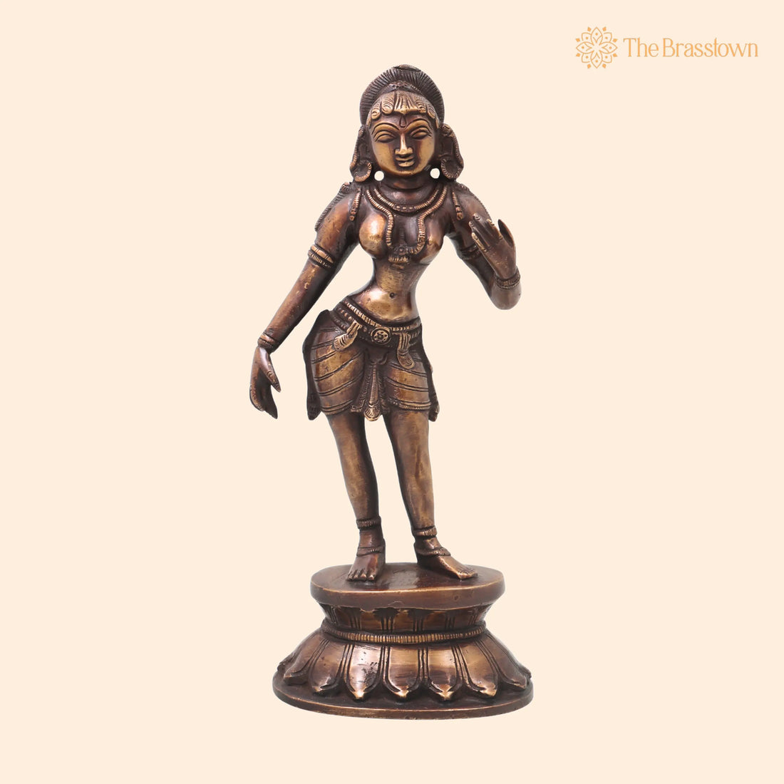 Brass Nartaki Dancer Sculpture – Idol Handcrafted Traditional Chola Art Statue for Home Décor Pooja &amp; Gifting 11 Inch 1