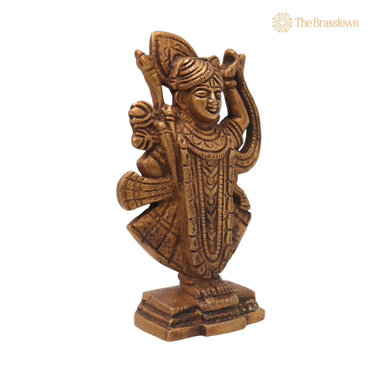 Brass Shrinathji Idol – Murti Handcrafted Traditional Thakurji Govardhandhari Sculpture for Pooja Décor Gifting 5 Inch 2