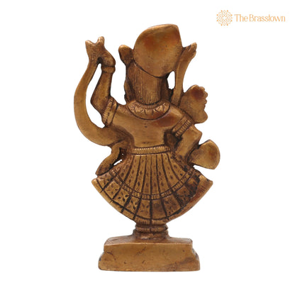 Brass Shrinathji Idol – Murti Handcrafted Traditional Thakurji Govardhandhari Sculpture for Pooja Décor Gifting 5 Inch 4