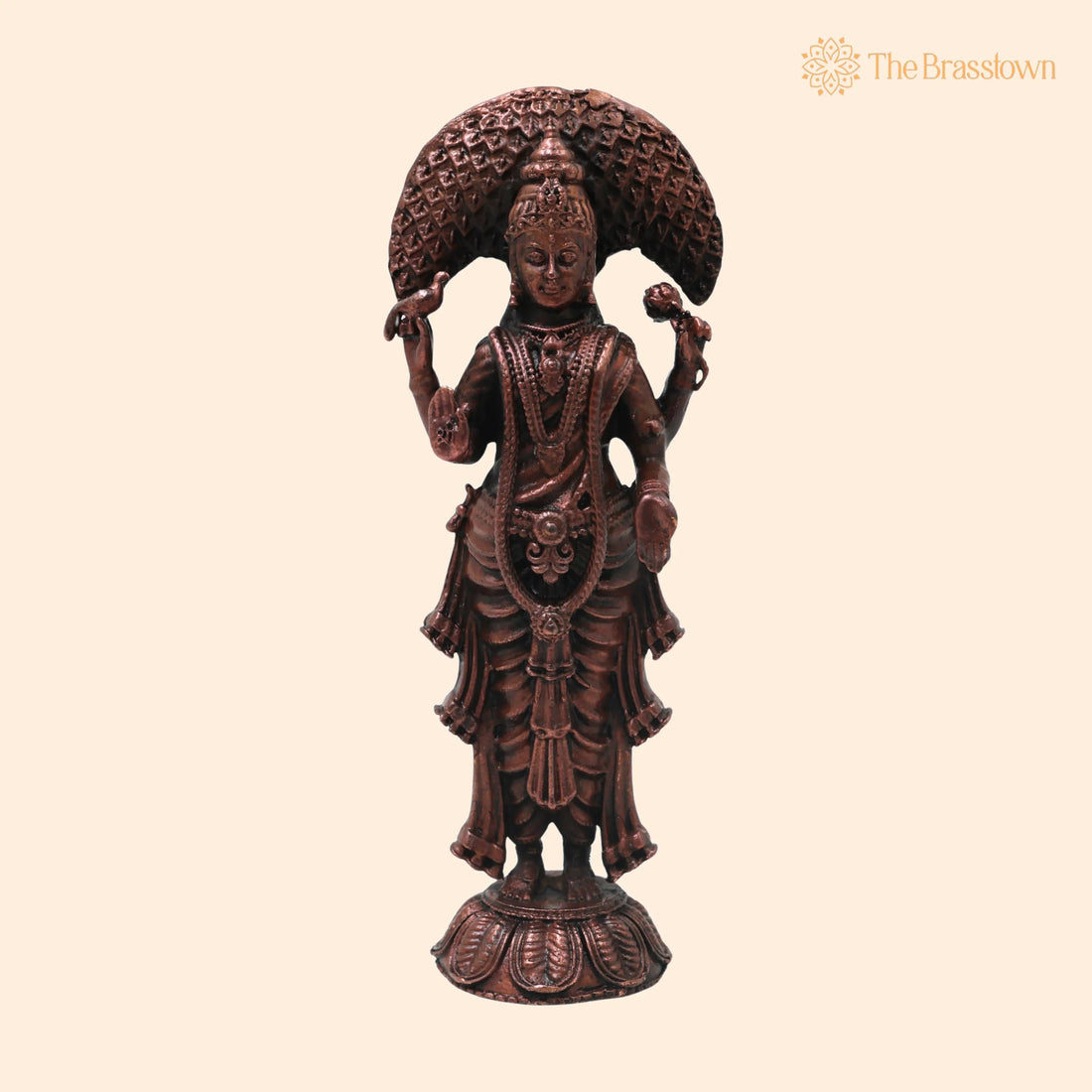Copper Parameswari Idol Adi Shakti Mahadevi Murti for Pooja – Handcrafted Temple Décor, Traditional Chola Gift 5 Inch 1
