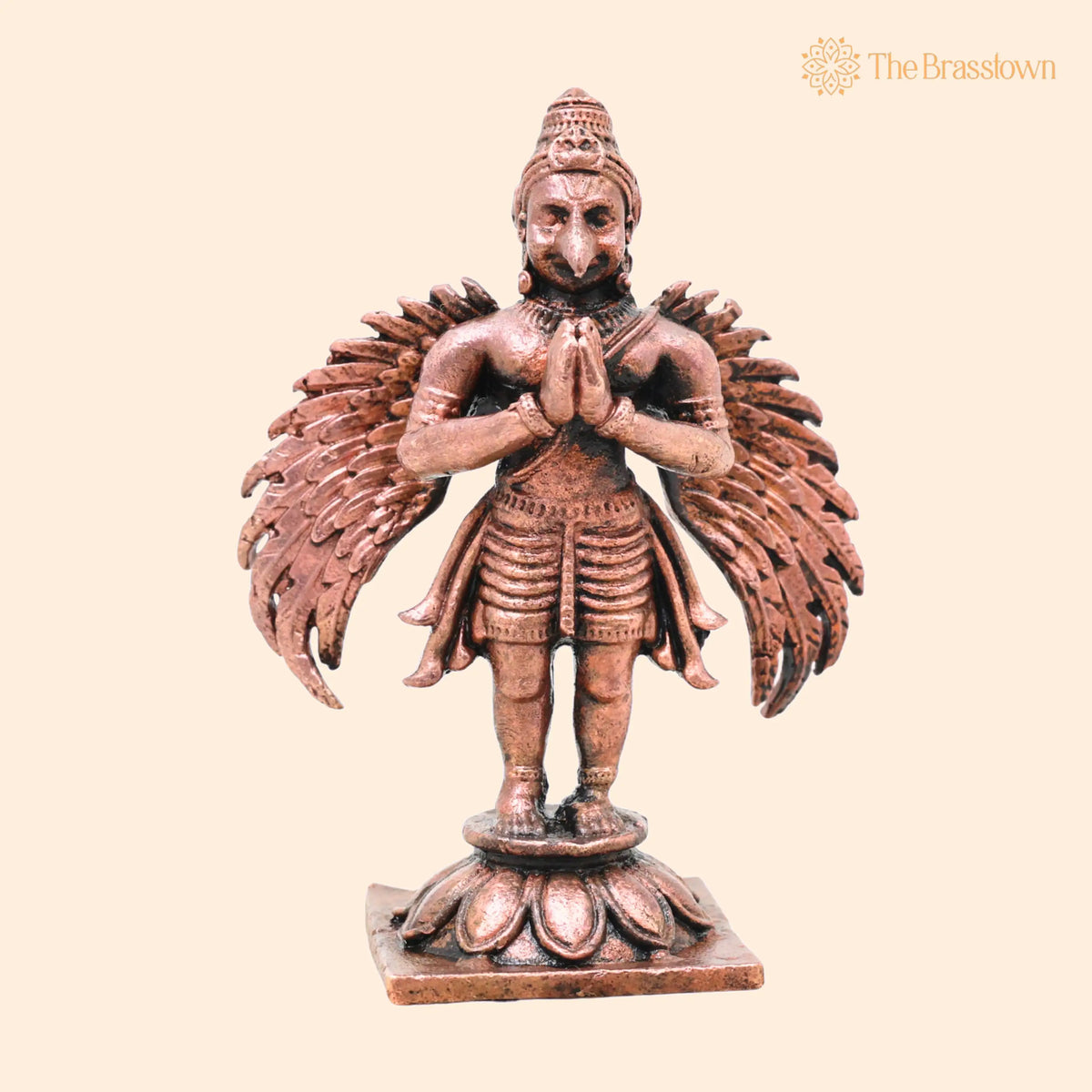 Copper Garuda Dev Idol – Handcrafted Lord Garuda Murti for Pooja, Vastu, Home Décor &amp; Spiritual Gifting 3 Inch 1