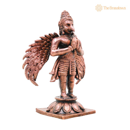 Copper Garuda Dev Idol – Handcrafted Lord Garuda Murti for Pooja, Vastu, Home Décor &amp; Spiritual Gifting 3 Inch 2