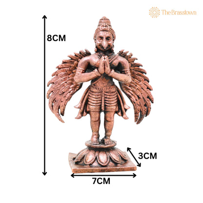 Copper Garuda Dev Idol – Handcrafted Lord Garuda Murti for Pooja, Vastu, Home Décor &amp; Spiritual Gifting 3 Inch 5