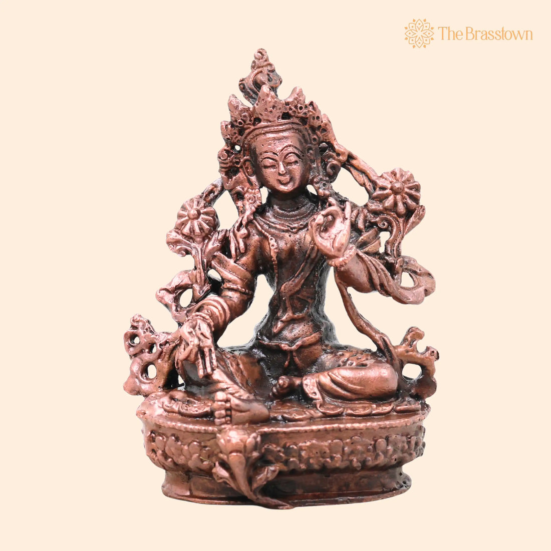 Copper Tara Devi Idol – Handcrafted Maa Tara Mahavidya Murti for Pooja, Home Temple, Vastu &amp; Spiritual Gifting 4 Inch 1