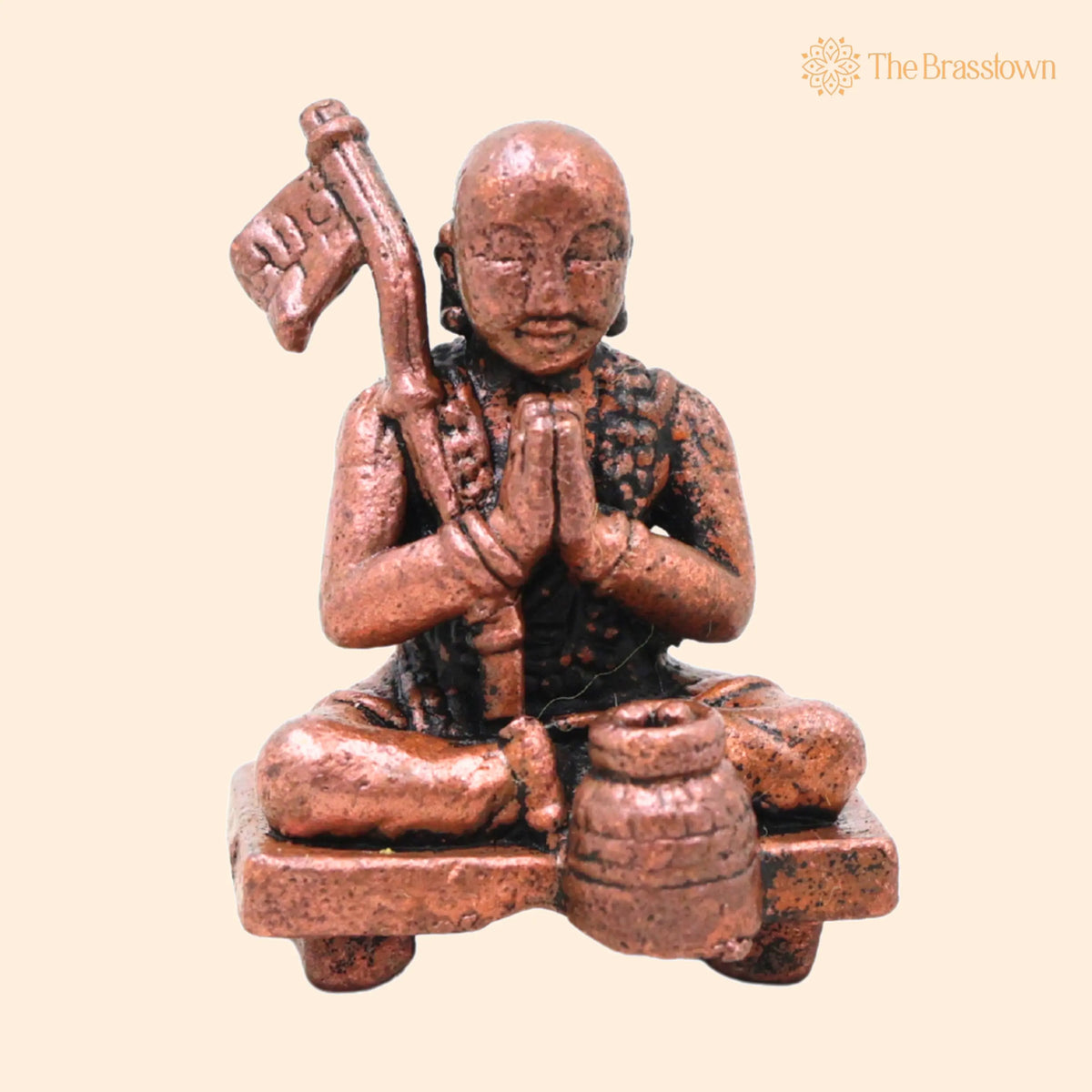 Copper Shree Ramanujacharya Idol – Handcrafted Home Décor &amp; Gifting 1 Inch 1