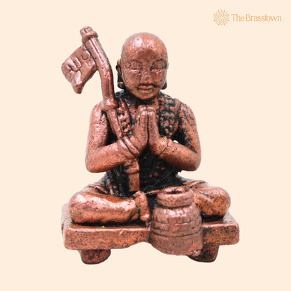 Copper Shree Ramanujacharya Idol – Handcrafted Home Décor &amp; Gifting 1 Inch 1