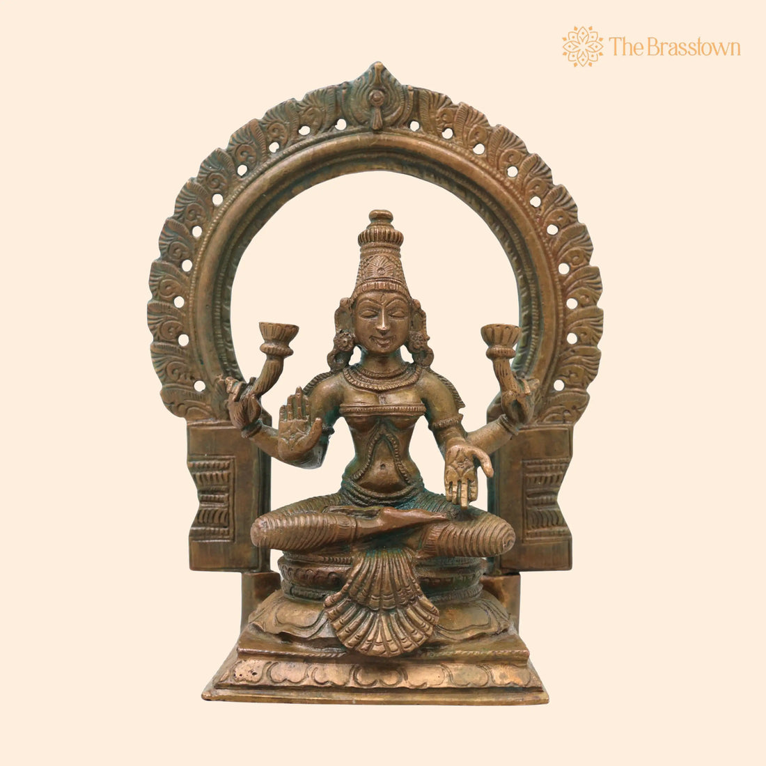 Bronze Lakshmi Idol Murti – Handcrafted Mahalakshmi Goddess Statue for Pooja, Home Décor &amp; Spiritual Gifting 7.5 Inch 1