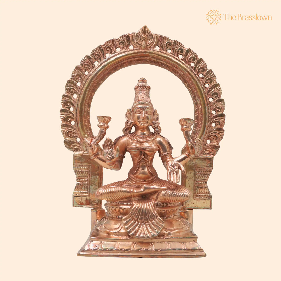 Bronze Lakshmi Idol Murti – Handcrafted Mahalakshmi Goddess Statue for Pooja, Home Décor &amp; Spiritual Gifting 8 Inch 1