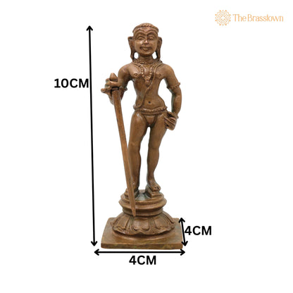 Bronze Murugan Idol – Dhandayudhapani Subramanya Kartikeya Statue for Pooja Home Décor Gifting Handcrafted Chola Style 4 Inch 5