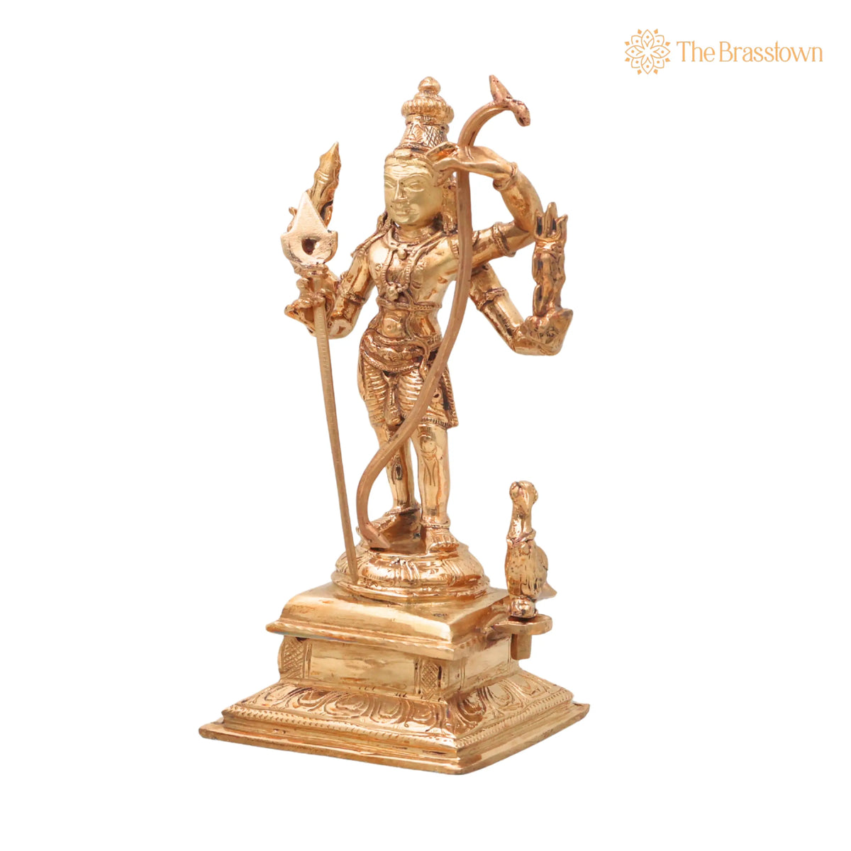 Bronze Murugan Idol – Handcrafted Lord Kartikeya Subrahmanya Skanda Statue for Pooja, Home Décor &amp; Gifting 9 Inch 3