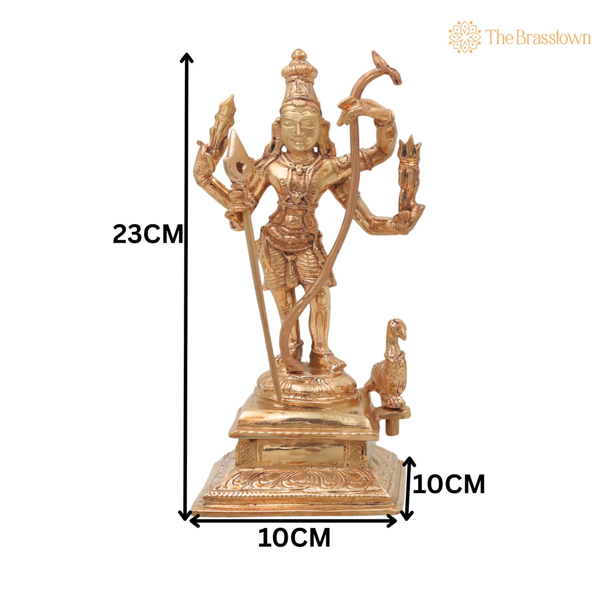 Bronze Murugan Idol – Handcrafted Lord Kartikeya Subrahmanya Skanda Statue for Pooja, Home Décor &amp; Gifting 9 Inch 5