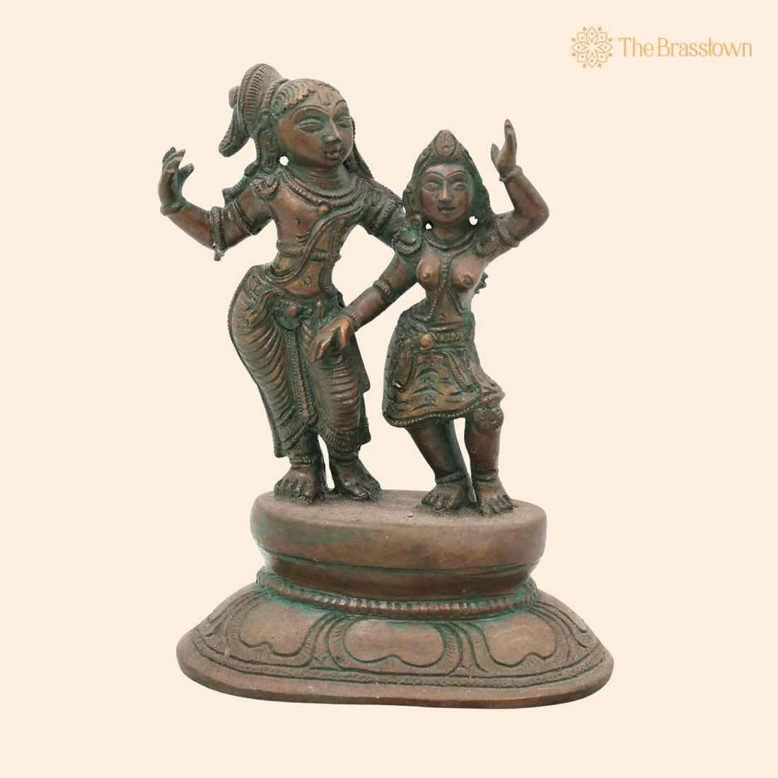 Bronze Radha Krishna Idol Handcrafted Murti for Pooja – Home Décor, Temple, Spiritual Gifting 6 Inch 1