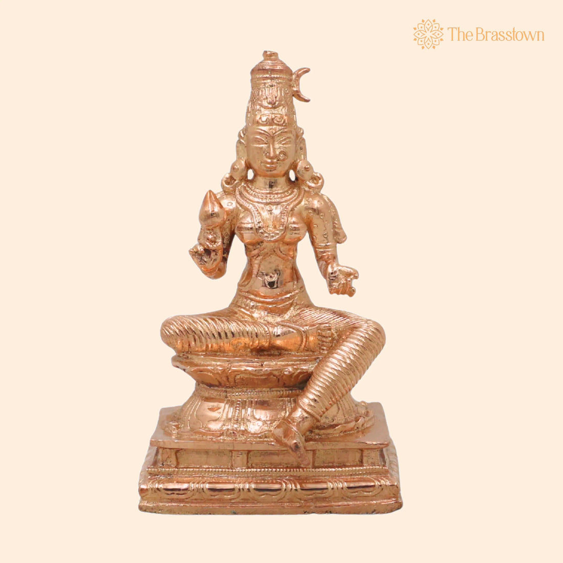Bronze Parameshwari Idol – Handcrafted Mookambika, Rajarajeshwari Lalita Tripurasundari Murti for Pooja, Home Décor, Gifting 6 Inch 1
