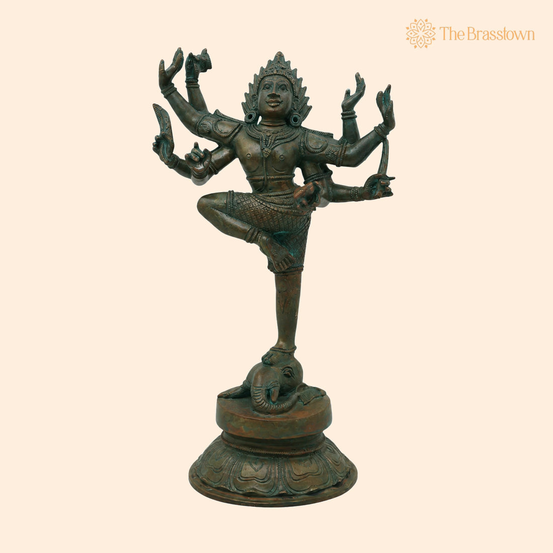 Bronze Gajasura Mardhan Shiva Idol – Handcrafted Chola Gajasamhara Mahadeva Murti for Pooja, Home Décor &amp; Gifting 12 Inch 1