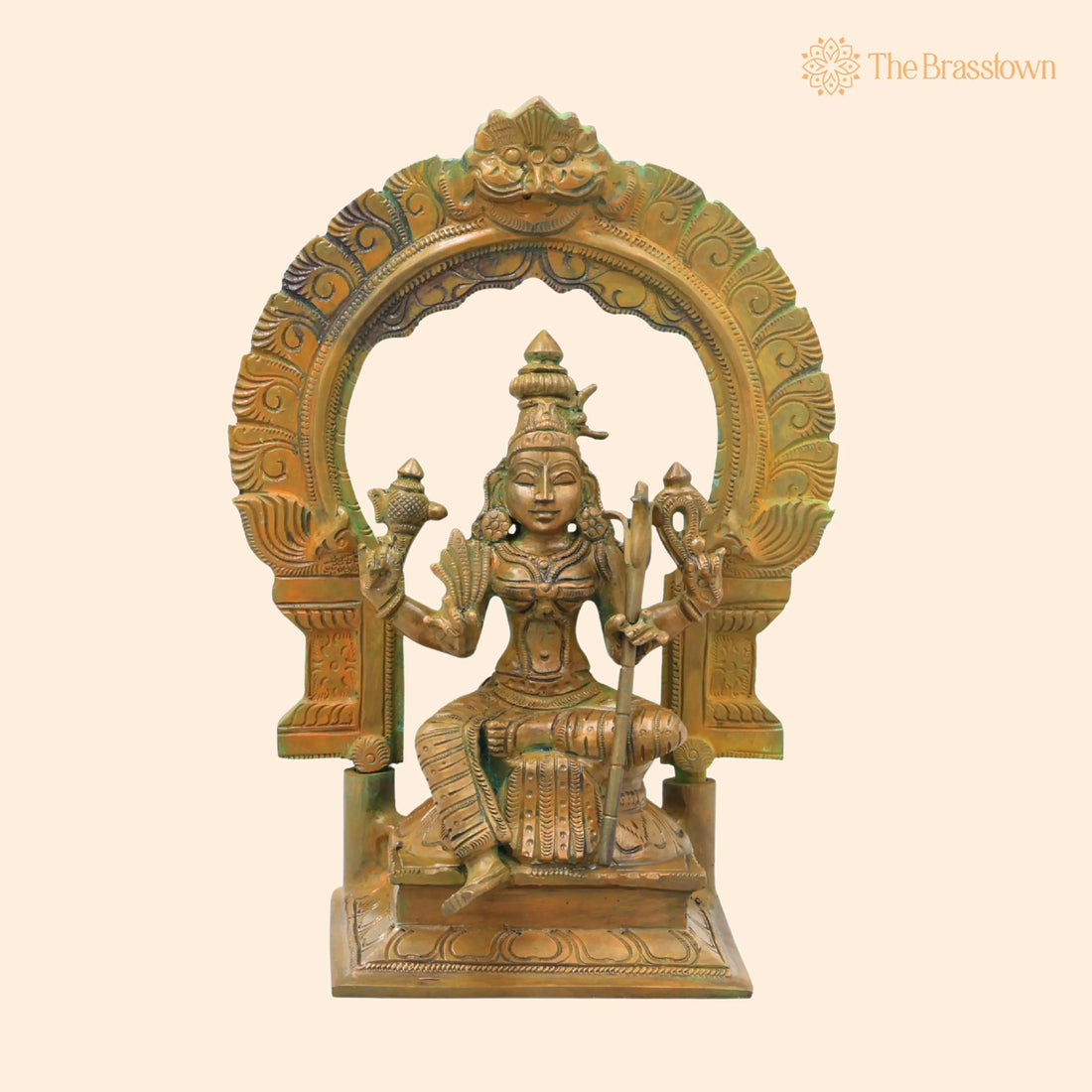 Bronze Rajarajeswari Idol – Handcrafted Lalita Tripura Sundari Devi Murti for Pooja, Home Décor &amp; Gifting 10 Inch 1