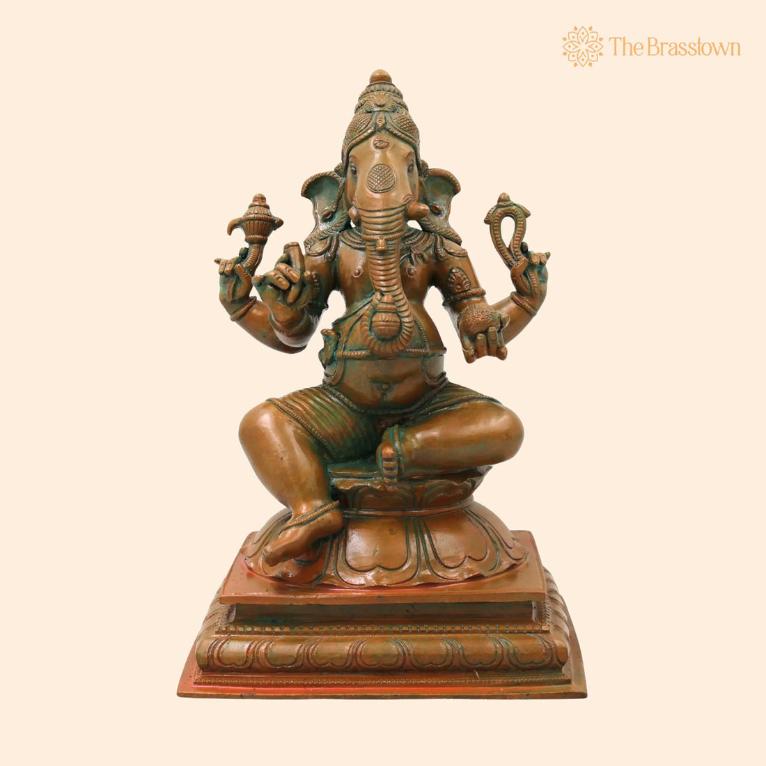 Bronze Ganapati Idol – Handcrafted Lord Ganesha Vinayaka Murti for Pooja, Home Décor, Temple &amp; Gifting 9 Inch 1