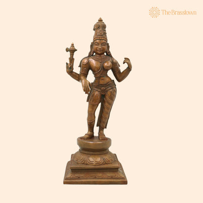 Bronze Ardhanarishwara Idol – Handcrafted Home Décor, Temple &amp; Gifting 12.5 Inch 1