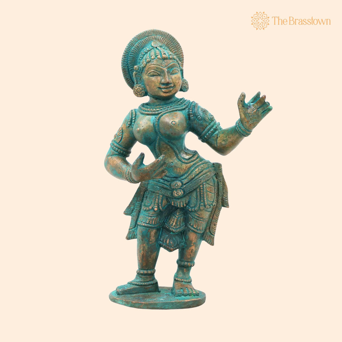 Bronze Apsara Idol – Devangana Statue for Home Décor &amp; Gifting, Handcrafted Traditional Chola Style Sculpture 8.5 Inch 1