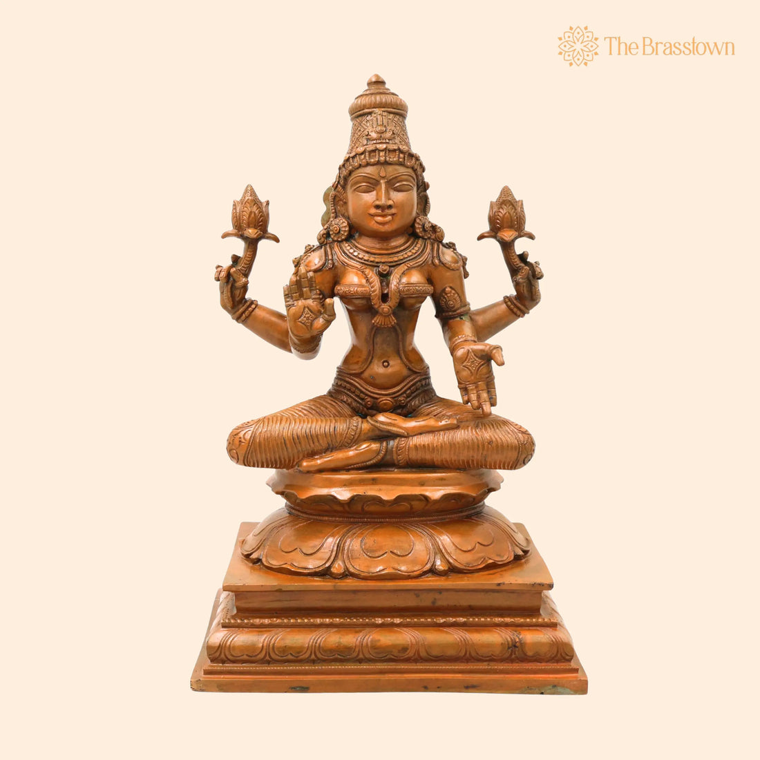 Bronze Maha Lakshmi Idol – Handcrafted Chola Style Lakshmi Devi Murti for Pooja, Vastu, Home Décor &amp; Gifting 13 Inch 1