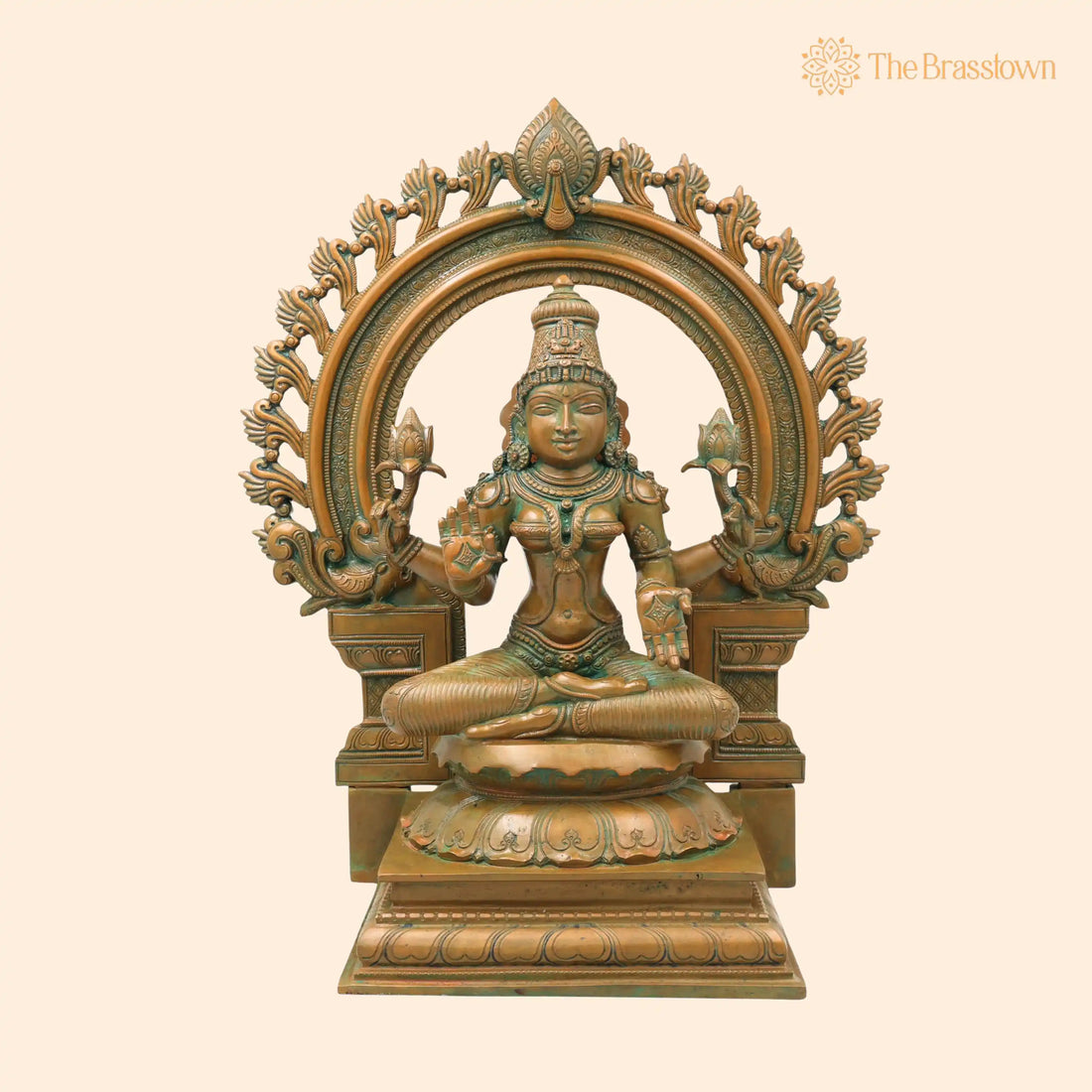 Bronze Mahalakshmi Devi Idol – Handcrafted Chola Lakshmi Murti for Pooja, Home Décor, Mandir &amp; Spiritual Gifting 17 Inch 1