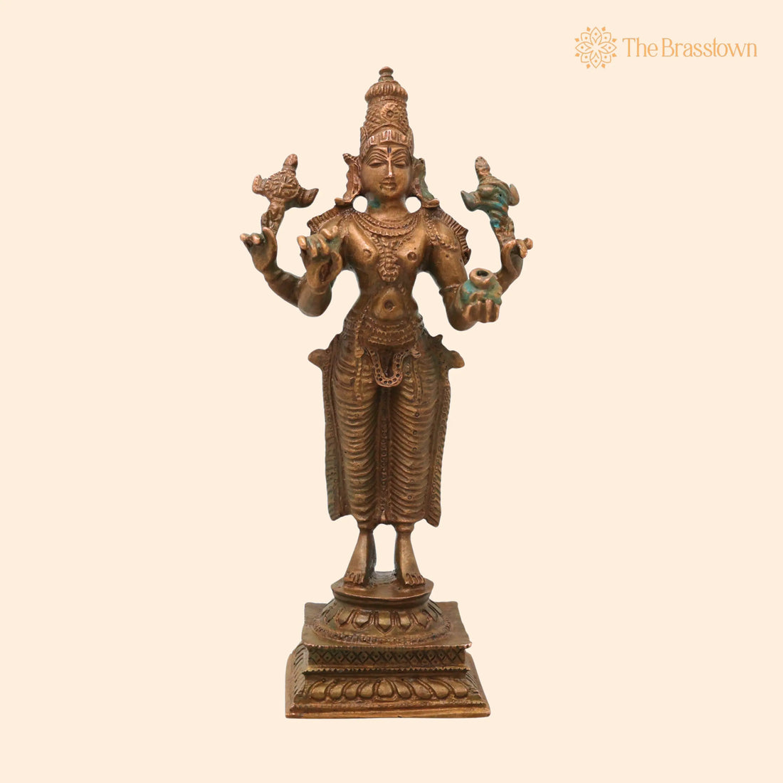 Bronze Dhanvantari Idol – Handcrafted Lord Dhanwantri Bhagavan Murti for Pooja, Vastu, Home Décor &amp; Gifting 6 Inch 1